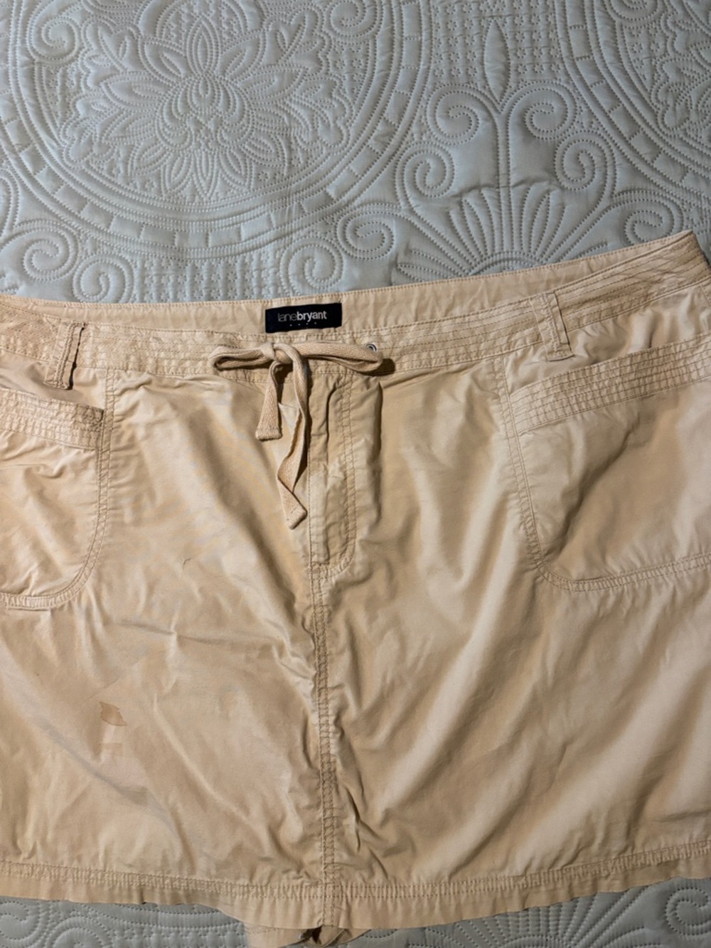 Lane Bryant Beige Drawstring Skorts